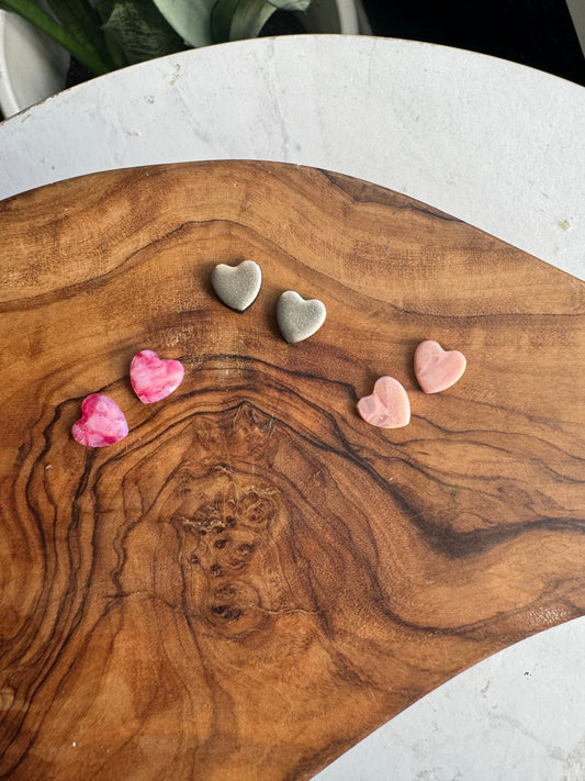 Silver Heart Studs